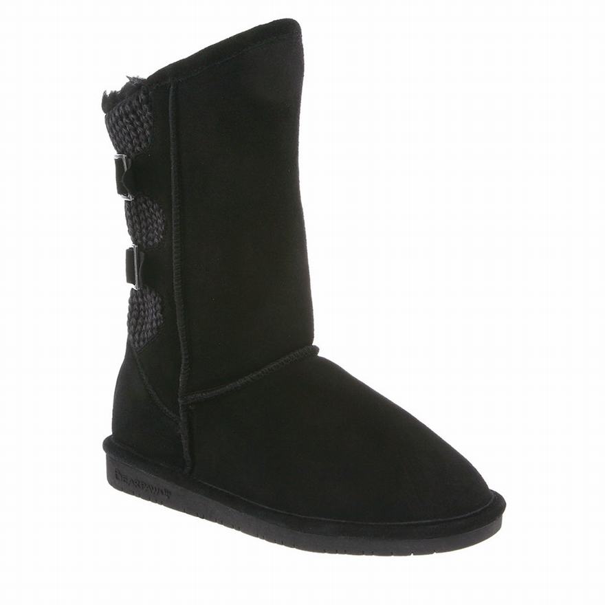 Bearpaw Boshie Short Boots UK - Women's Boots Black ||KCXVWU-764||